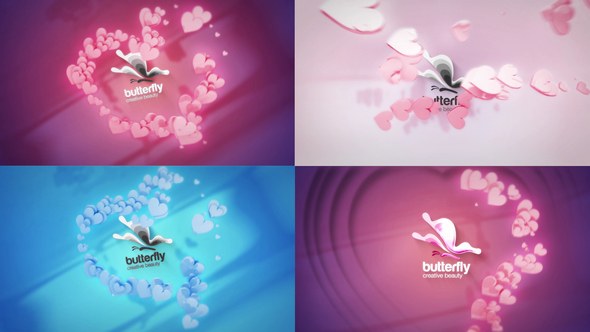Videohive Romantic Lovely Hearts Logo Stings template preview