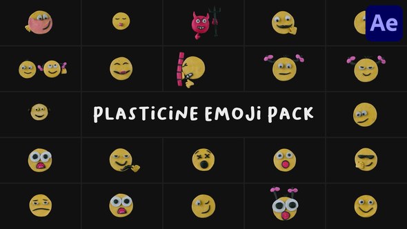Videohive Plasticine Emoji Pack | After Effects 53627900 Elements template preview