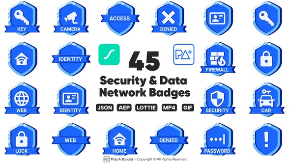Videohive Security & Data & Network Badges Elements template preview