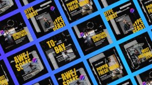 Videohive On Wall Instagram Posts Product Promo template preview