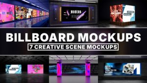 Videohive Modern 3D Billboard Scene Kit вЂ“ Metro & Exhibition Advertising Templates Product Promo template preview