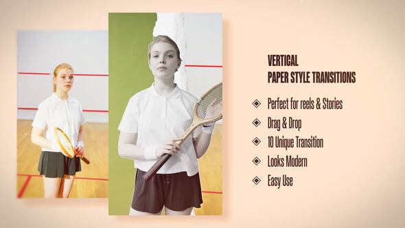 Videohive Vertical Paper Transitions 59206236 Elements template preview