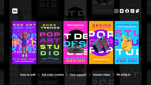 Videohive Pop Art Instagram Reels Product Promo template preview