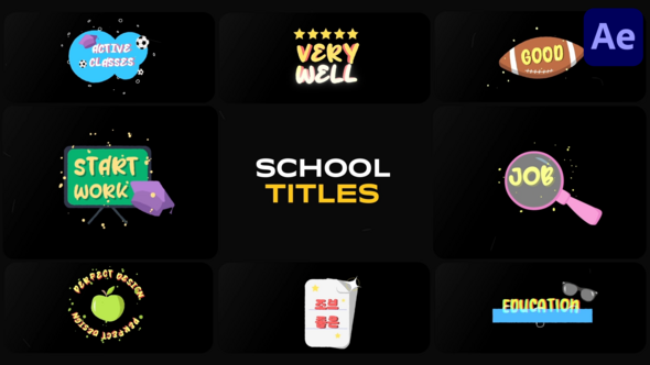 Videohive School Titles for After Effects 54135406 Titles template preview