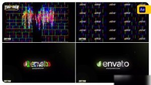 Videohive Shining Glitch Logo Reveal Logo Stings template preview
