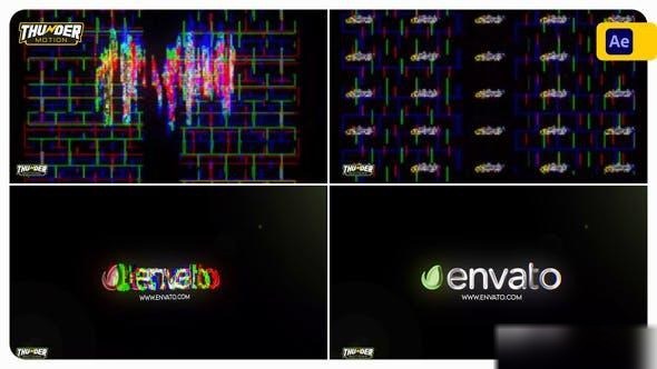 Videohive Shining Glitch Logo Reveal Logo Stings template preview