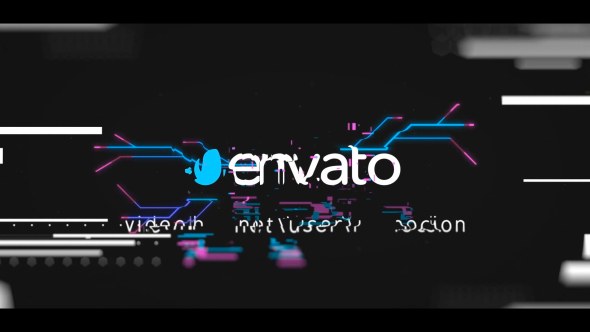Glitch Logo Reveal Video Displays template preview