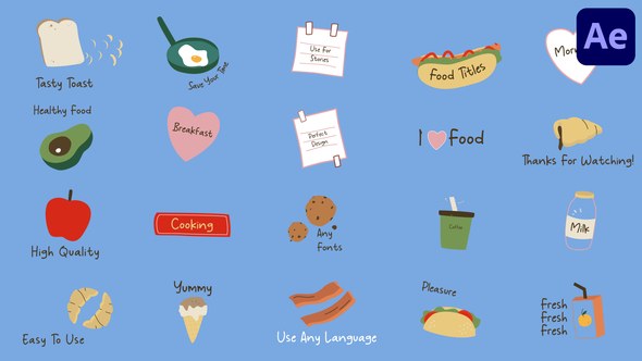 Videohive Food Titles | After Effects Titles template preview