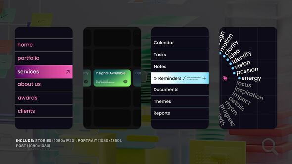 Videohive Vertical Looping Animations Titles template preview