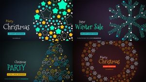 Merry Christmas Text Reveal Video Displays template preview