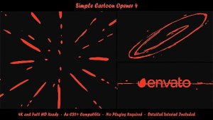 Videohive Simple Cartoon Opener 4 Logo Stings template preview