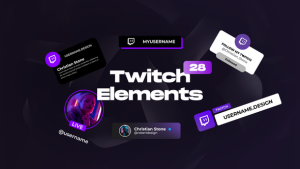 Videohive Twitch Social Media Elements Broadcast-packages template preview