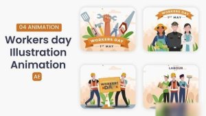 Videohive Workers day Illustration Scene Elements template preview