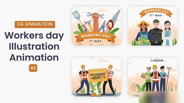 Videohive Workers day Illustration Scene