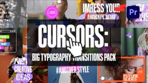 Cursors: Big Typography Transitions Pack Premiere Pro template preview