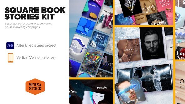 Videohive Vertical Square Book Marketing Stories Product Promo template preview