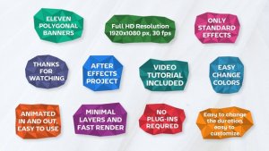 Videohive 11 Polygonal Banners Titles template preview