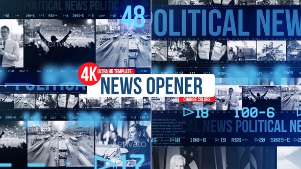 News Opener Video Displays template preview