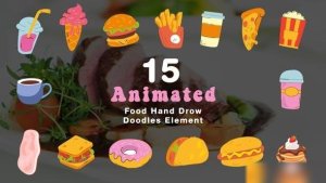 Videohive Fast Food Hand Drawn Doodle Elements 2D Animation Scene Elements template preview