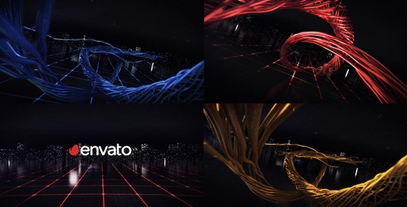 Videohive Digital Wire Ribbon Logo Reveals Logo Stings template preview