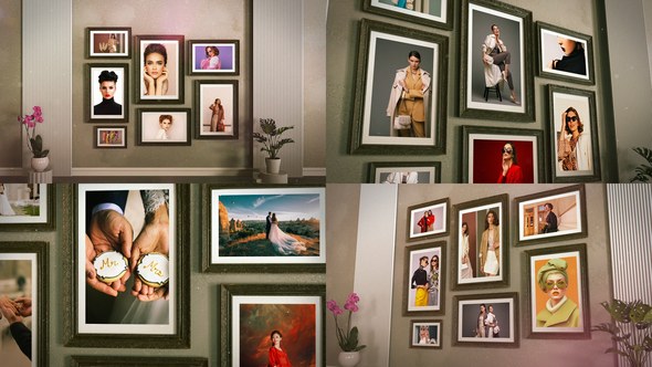 Videohive 3D Photo Slideshow | Wall Gallery Video Displays template preview