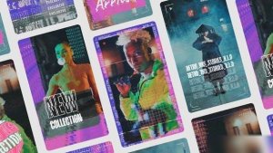 Videohive VHS Stories Reels Openers template preview