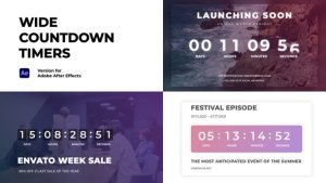 Videohive Wide Countdown Timers Elements template preview