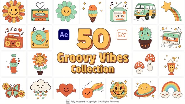 Videohive Groovy Vibes Collection For After Effects Elements template preview