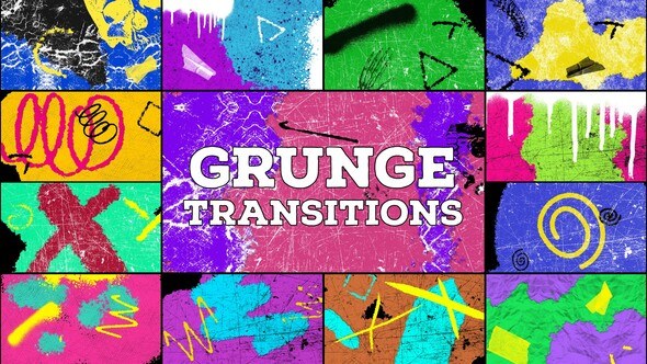 Videohive Grunge Transitions 52079867 Elements template preview