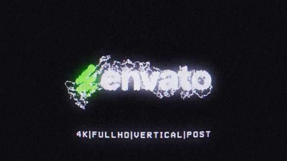 Videohive CRT Glitch Reveal Logo Stings template preview