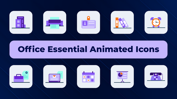 Videohive Office Essential Animated Icons Elements template preview