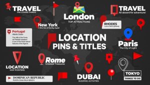 Videohive Location Pins and Text Titles template preview