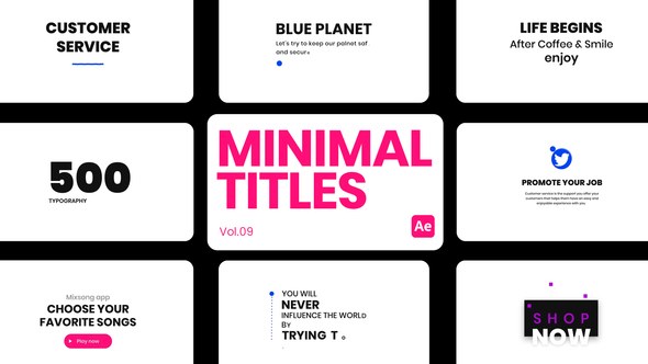 Videohive Minimal Titles 09 for After Effects Titles template preview