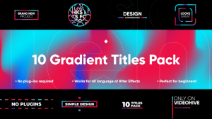Videohive 10 Gradient Titles Pack | After Effects Titles template preview