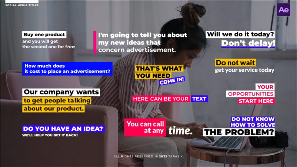 Videohive Social Media Titles  AE Titles template preview
