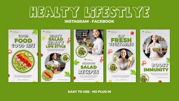 Videohive Healty Lifestlye Instagram Stories Openers template preview