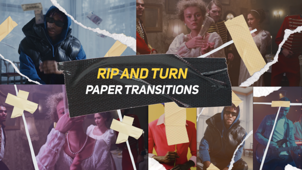 Videohive Rip And Turn Overlay Paper Transitions Broadcast-packages template preview