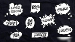 Videohive Drawn Speech Bubbles Titles template preview