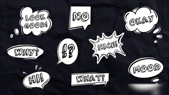 Videohive Drawn Speech Bubbles