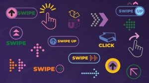 Videohive Swipe Up Arrows UI Social Media Elements Interface Elements template preview