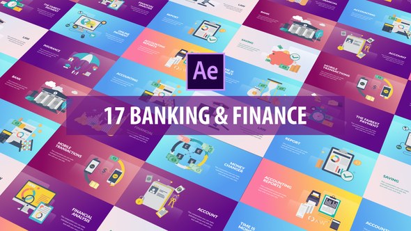 Banking and Finance - Flat Animation Video Displays template preview
