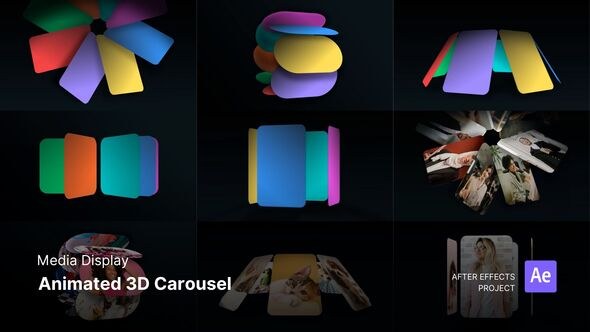 Videohive Media Display - Animated 3D Carousel After Effect Project Files Openers template preview