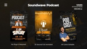 Videohive Soundwave Podcast Instagram Reels Elements template preview