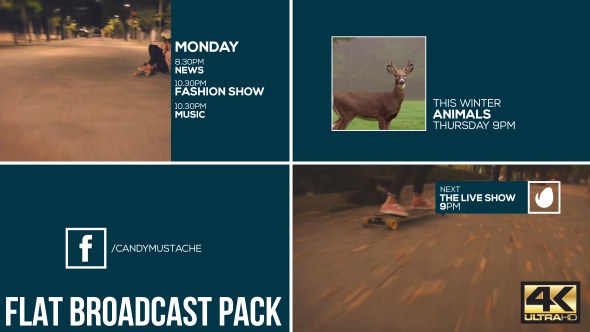 Flat Broadcast Pack Video Displays template preview