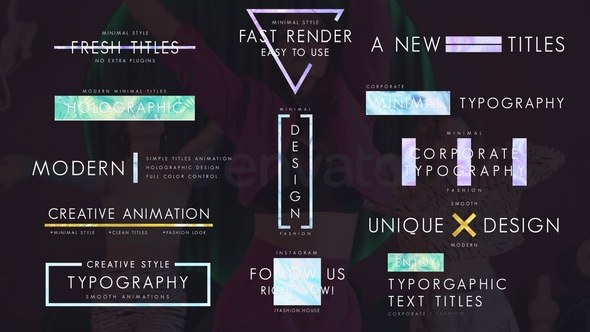 Videohive Holographic Materials Pack Titles template preview