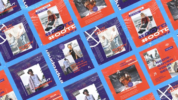 Videohive Dripbeat Grunge Media Posts Product Promo template preview