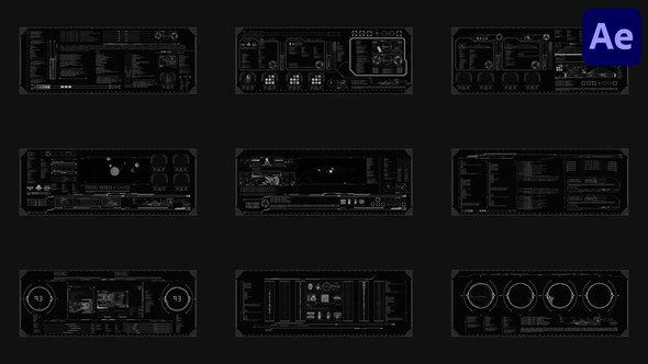 Videohive Hud Large Screens for After Effects 52680718 Elements template preview