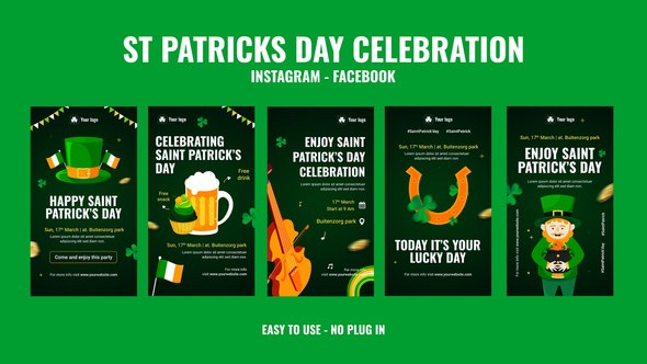 Videohive St Patricks Day Celebration Instagram Stories Openers template preview