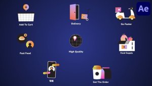 Videohive Delivery Service Icons And Titles for After Effects Titles template preview