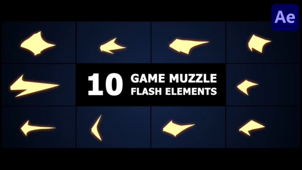 Videohive Game Muzzle Flash Elements | After Effects Elements template preview